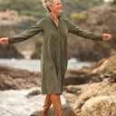 Robe Yuna - velours milleraies kaki - Quintessence