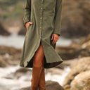 Robe Yuna - velours milleraies kaki - Quintessence