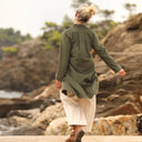 Robe Yuna - velours milleraies kaki - Quintessence