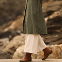 Robe Yuna - velours milleraies kaki - Quintessence