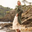 Robe Yuna - velours milleraies kaki - Quintessence