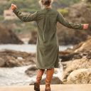 Robe Yuna - velours milleraies kaki - Quintessence