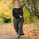 Salopette Isaure - Flanelle tartan ivoire, noir et camel - Quintessence