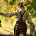 Salopette Isaure - velours milleraies moka - Quintessence