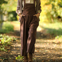 Salopette Isaure - velours milleraies moka - Quintessence