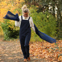 Salopette Mariette en jean de coton bleu marine - Quintessence