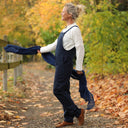 Salopette Mariette en jean de coton bleu marine - Quintessence