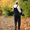 Salopette Mariette en jean de coton bleu marine - Quintessence