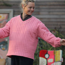 Sweat Gustave - double gaze de coton matelassé rose gourmand - Quintessence