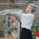 Sweat Gustave - matelassé en double gaze de coton léo ivoire camel - Quintessence