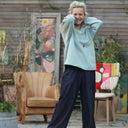 Sweat Gustave - molleton vert d'eau pailleté - Quintessence