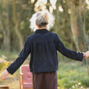 Veste Aïda - Cuir suédé bleu marine - Quintessence