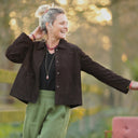 Veste Aïda - Cuir suédé chocolat - Quintessence