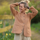 Veste Nathalie Camel pailleté vue détail | Quintessence