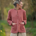 Veste Nathalie terracotta pailleté porté | atelier à Roubaix