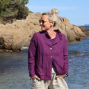 Veste Rosa en lin stone wash noir - Quintessence