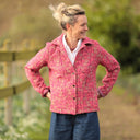 Veste Solveig Jacquard “Roseraie Framboise” | Fabriqué en France | Quintessence