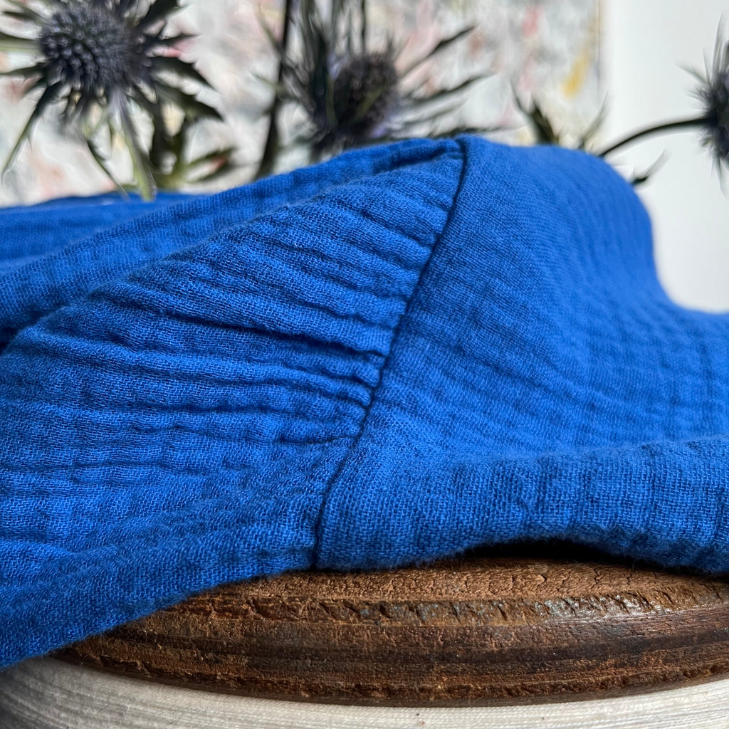 Robe Soline - double gaze de coton bleu majorelle