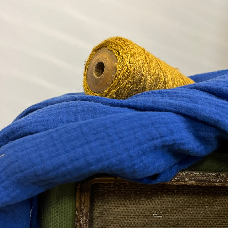 Robe Nola - double gaze de coton bleu majorelle