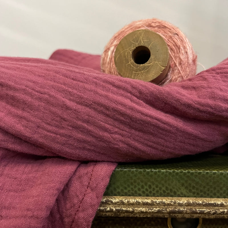 Robe Nola - double gaze de coton framboise