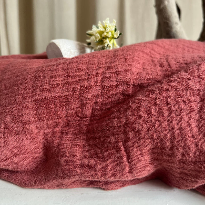 Robe Nola  -double gaze de coton terracotta rosé