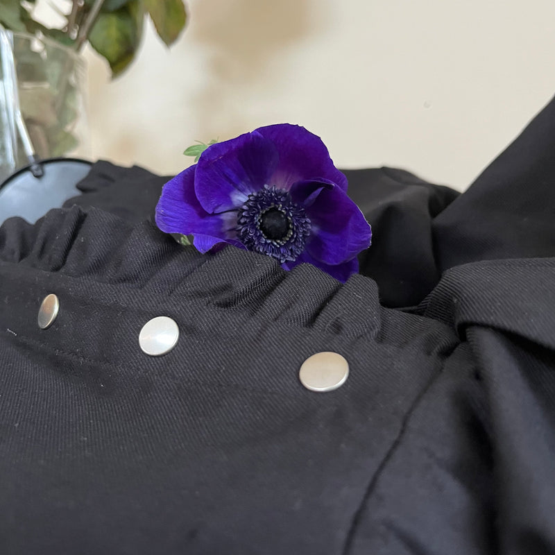 Robe Rose - sergé de coton noir