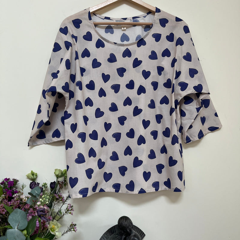 Patron blouse Yumi - Version imprimée en couleur taille réelle