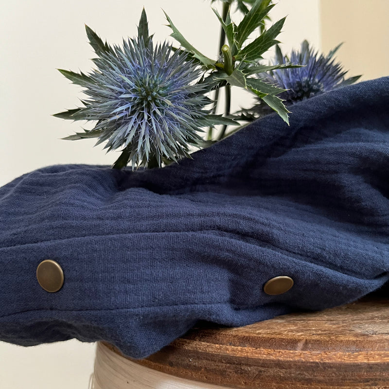 Robe Soline - double gaze de coton marine