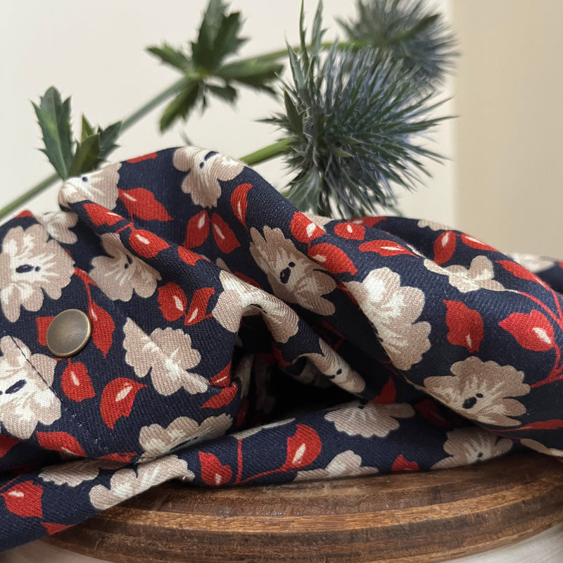 Robe Ondine - sergé de coton/viscose fleurs d'Espelette