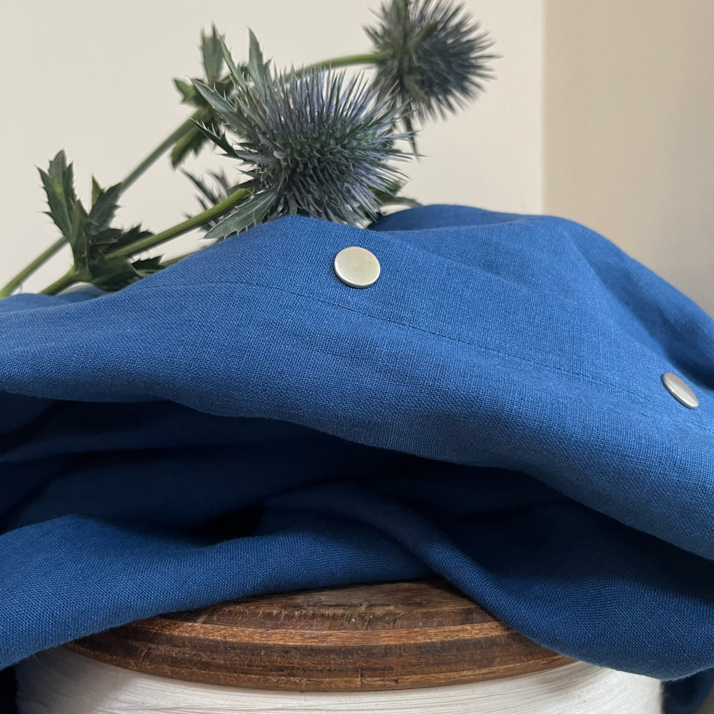 Robe Ondine - lin bleu méditérannée