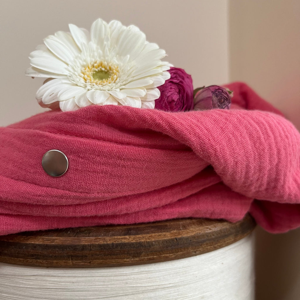Robe Ondine - double gaze de coton rose Barbapapa