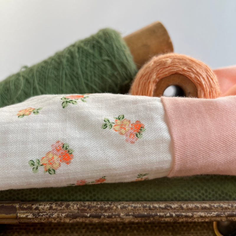 Blouse Marion - coton fleurs coraillées / sergé de coton rosé