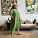 Robe Léna - coton/viscose noire plumetis or