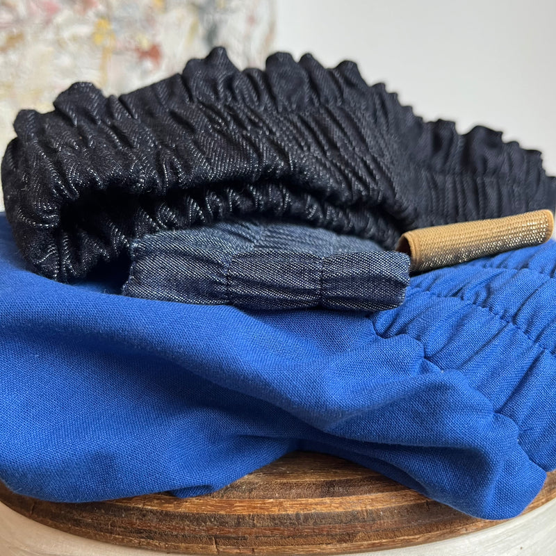 Jupe longue en popeline de coton bleu majorelle Gaïa - Quintessence