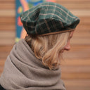 Beret Côme - tartan de coton vert - Quintessence