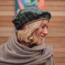 Beret Côme - tartan de coton vert - Quintessence