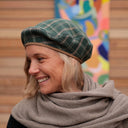 Beret Côme - tartan de coton vert - Quintessence