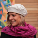 Béret Côme - velours côtelé blanc cassé - Quintessence