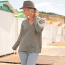 Blouse Abigaëlle - coton broderie kaki - Quintessence