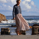 Blouse Cléo - maille bleu argentée - Quintessence