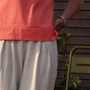 Blouse Eulalie - coton tressé corail - Quintessence