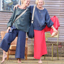 Blouse Nao double gaze de coton rose boisé "feuillage" - Quintessence