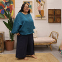 Blouse Nao double gaze de coton rose boisé "feuillage" - Quintessence