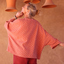 Blouse Nao double gaze de coton rose boisé "feuillage" - Quintessence