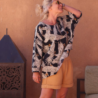 Blouse Nao popeline de coton oiseaux