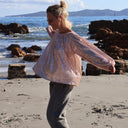 Blouse Séraphine - sequins dorés / doublure coton rosé - Quintessence