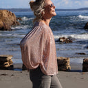 Blouse Séraphine - sequins dorés / doublure coton rosé - Quintessence