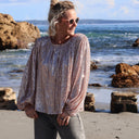 Blouse Séraphine - sequins dorés / doublure coton rosé - Quintessence