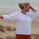 Blouse Yumi - double gaze de coton blanche - Quintessence