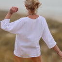 Blouse Yumi - double gaze de coton blanche - Quintessence